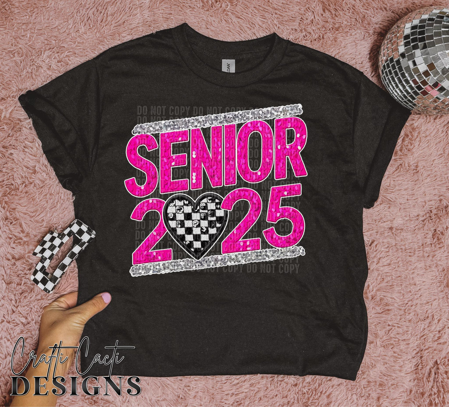 Senior 2025 Sequin Faux Embroidery Digital Download