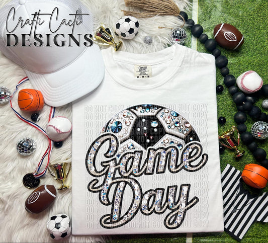 Faux Bling Game Day Soccer Digital Download