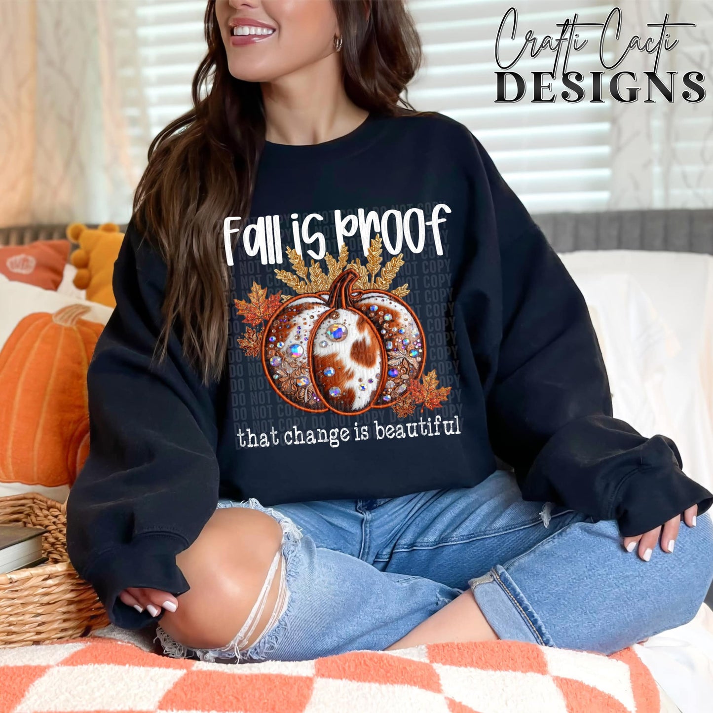 Fall is Proof That Change is Beautiful Faux Embroidery Digital Download