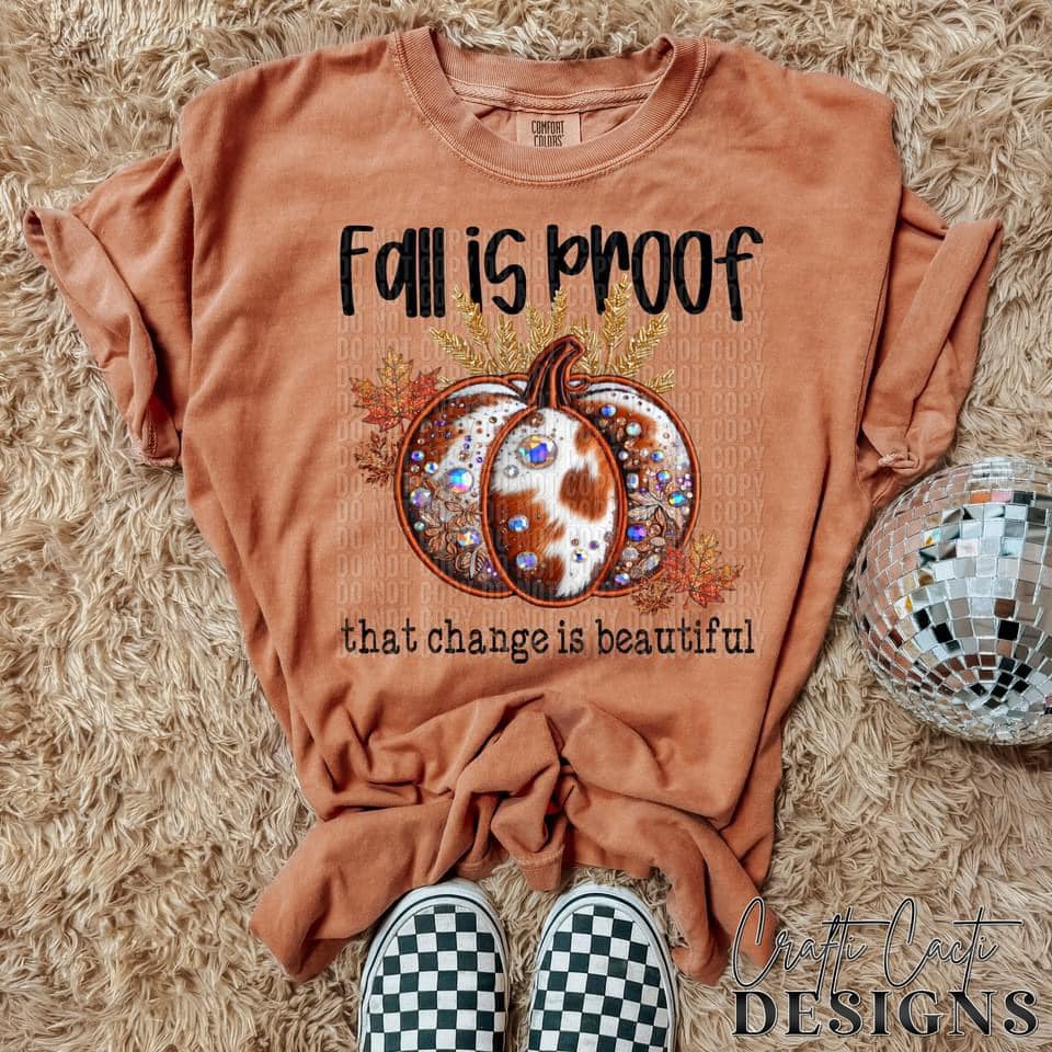 Fall is Proof That Change is Beautiful Faux Embroidery Digital Download