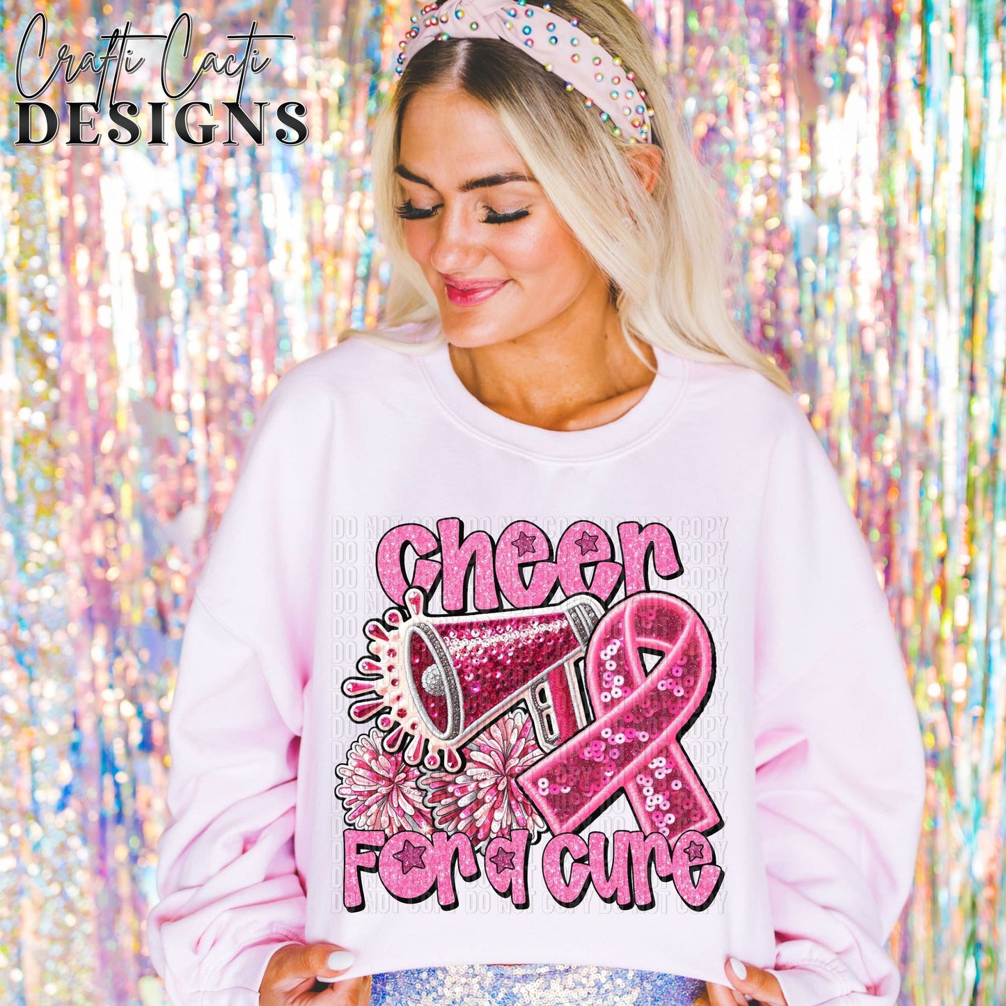 Cheer for a Cure Faux Embroidery Digital Download