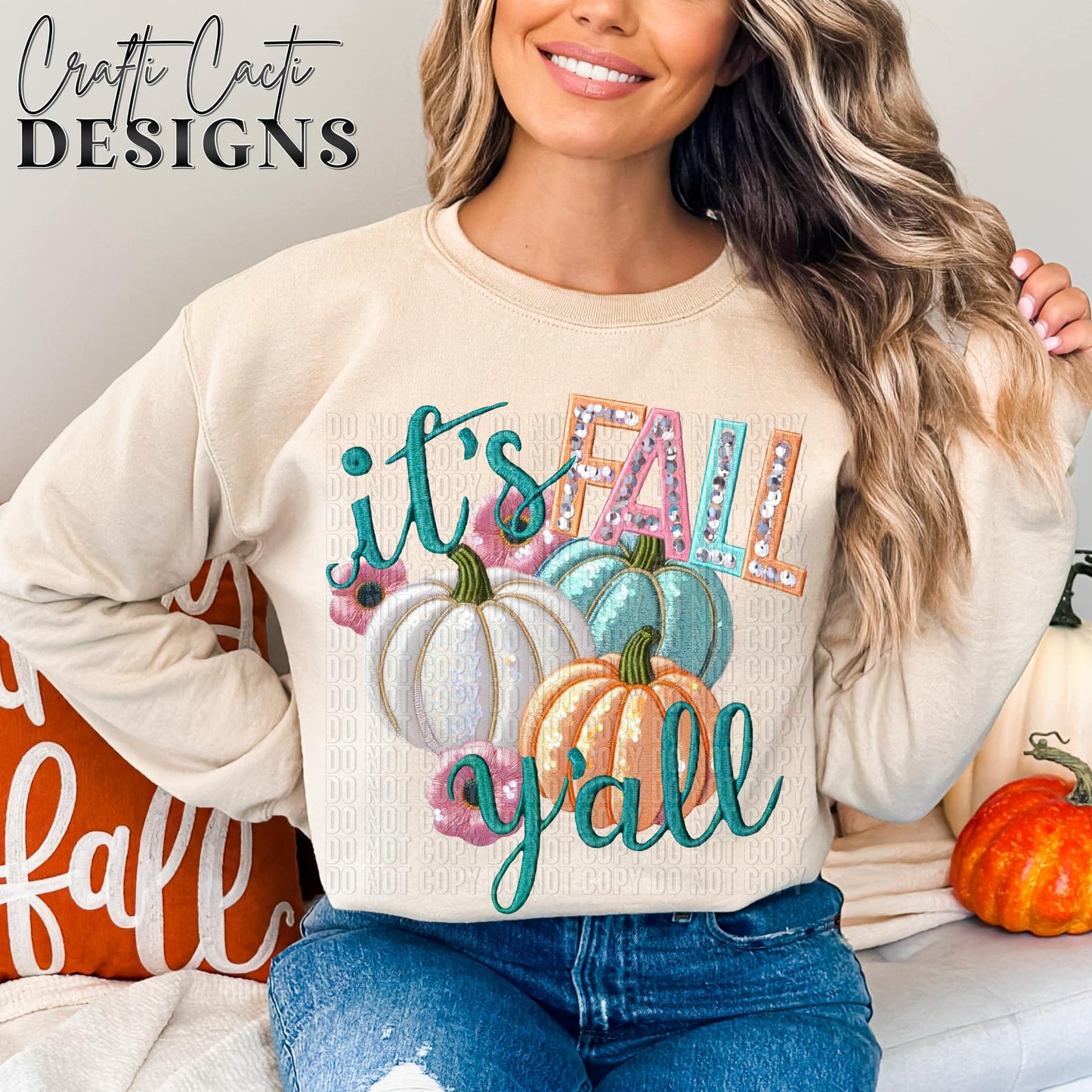 It's Fall Y'all Faux Embroidery Digital Download