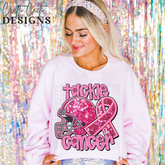 Tackle Cancer Faux Embroidery Digital Download