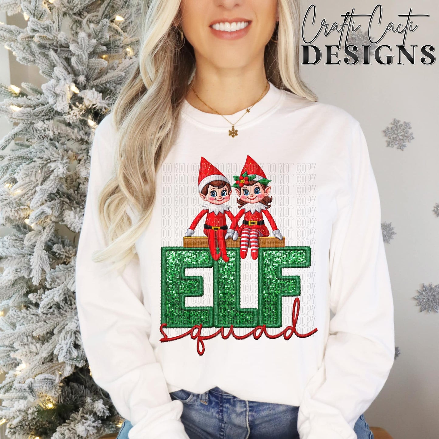 Elf Squad Boy and Girl - Elf On Shelf Faux Embroidery - Digital Download