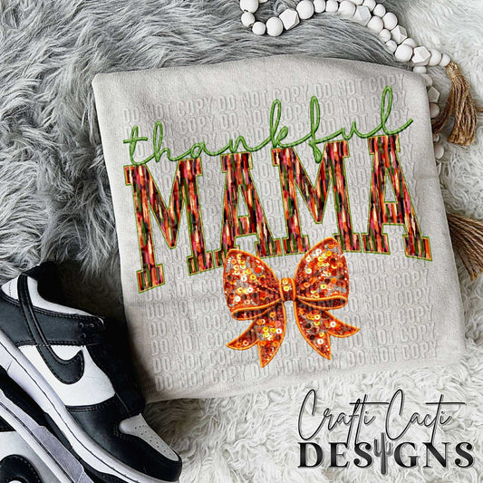 Thankful Mama - Faux Embroidery Digital Download