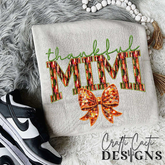 Thankful Mimi - Faux Embroidery Digital Download