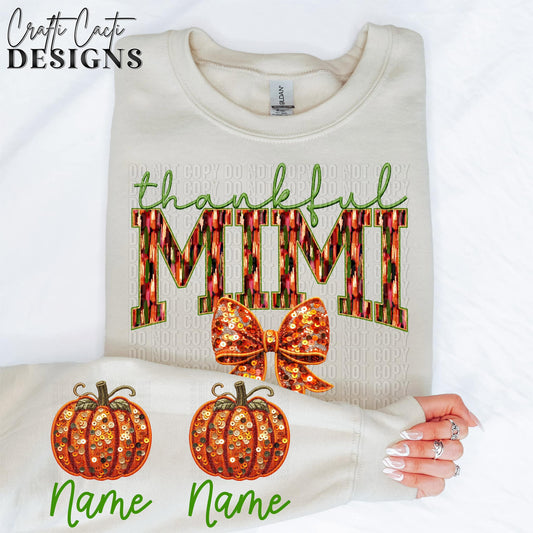 Thankful Mimi - Sleeve Design Included - Faux Embroidery Digital Download