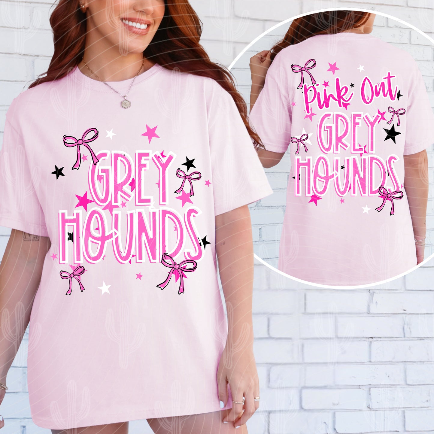 Custom PINK OUT Mascot Editable Canva Template (Includes BOTH Front + Back Design) - Instant Digital Download