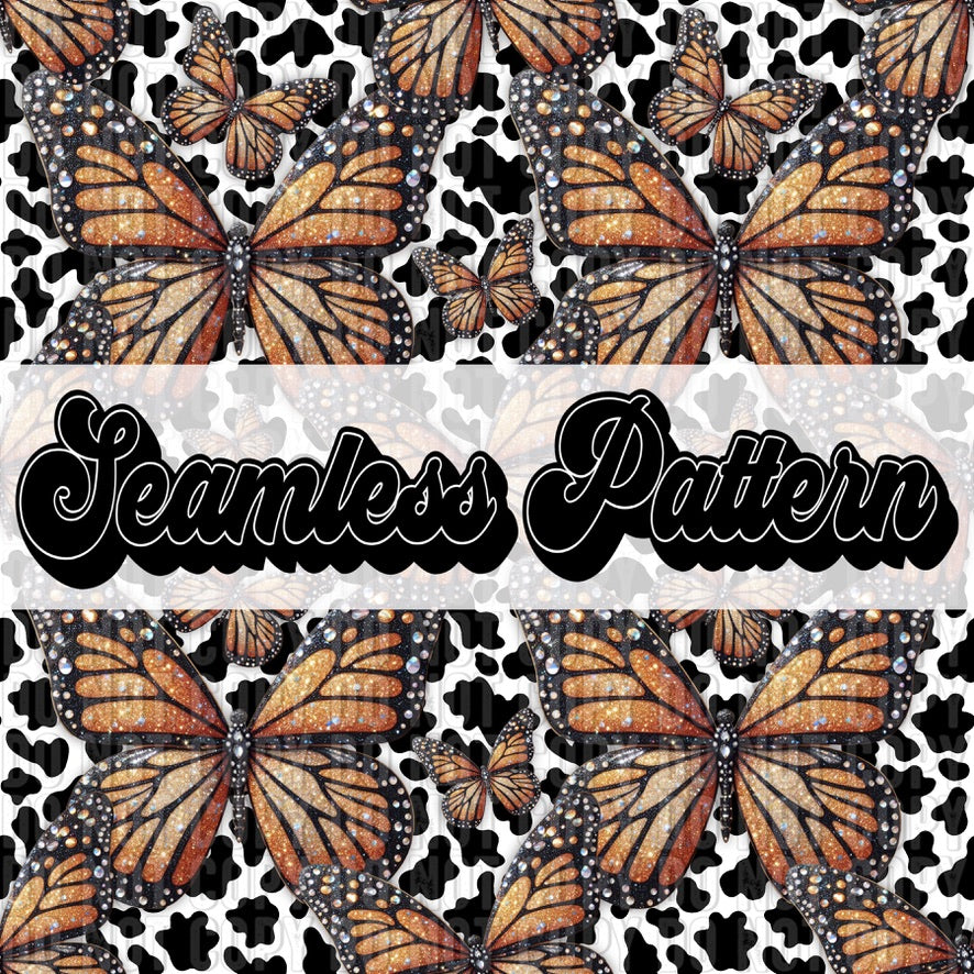 Butterfly Cow Print Seamless Digital Download