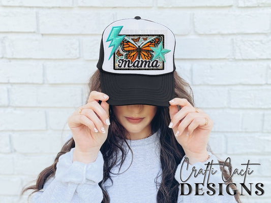 Mama Butterfly Faux Hat Patch Digital Download