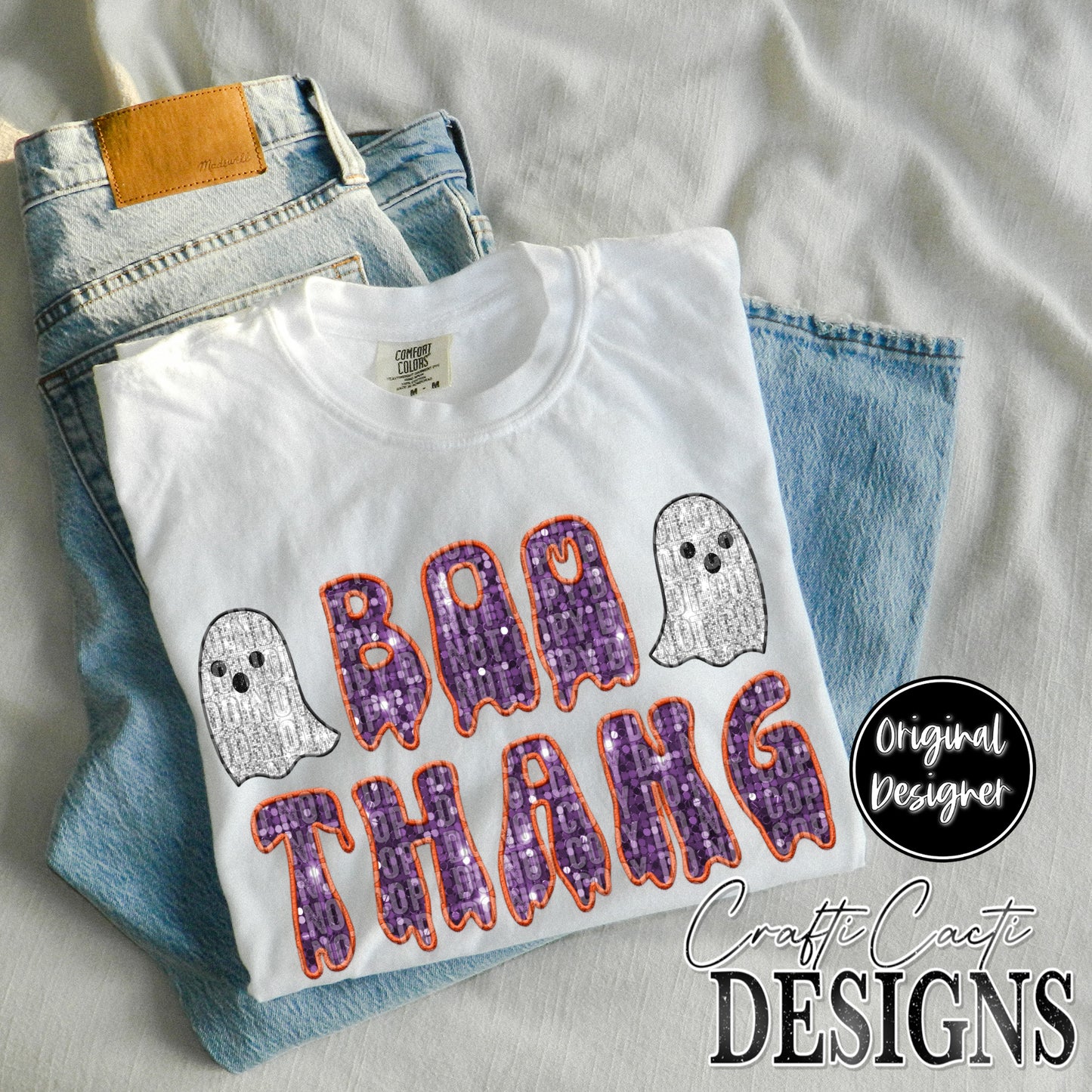 Boo Thang Sequin Embroidery Digital Download