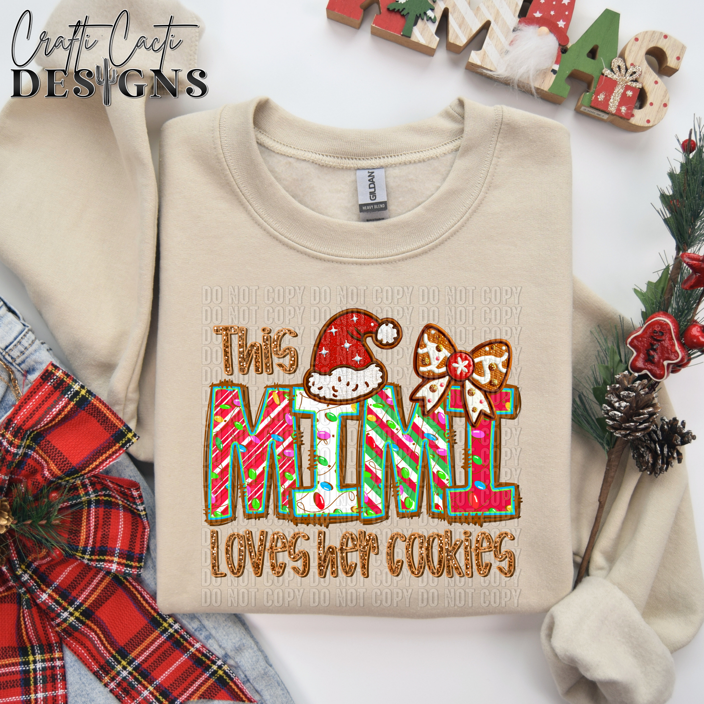 This MIMI Loves Her Cookies - 2 Options Available - Faux Embroidery Digital Download