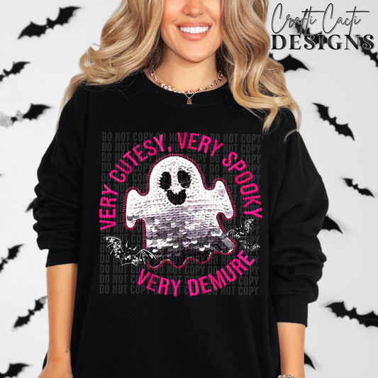 Very Cutesy, Very Spooky, Very Demure - Faux Sequin - Digital Download