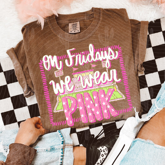 On Fridays We Wear Pink Preppy Field - Digital Download