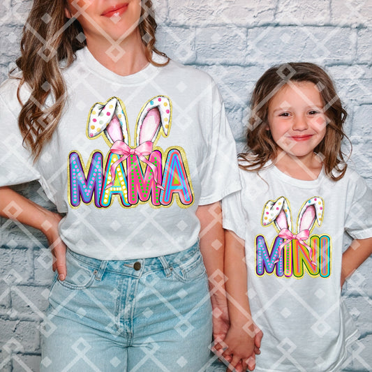 Mama + Mini Easter Bunny - Marquee Name - Digital Download