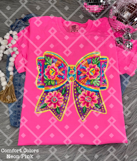 Mexican Floral Coquette Bow - Watercolor - Digital Download