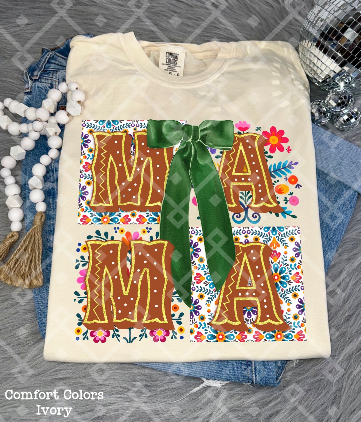 Mama Floral - With Bow or No Bow - Digital Download
