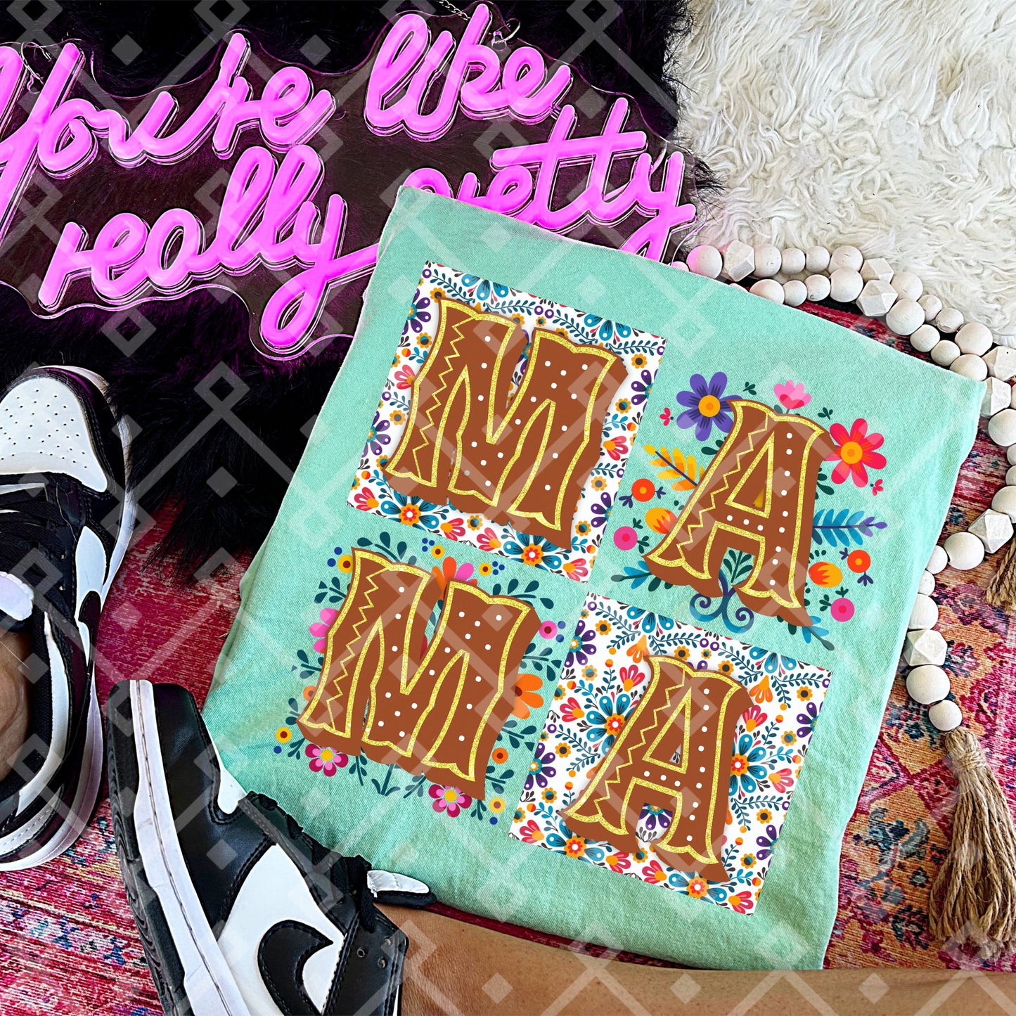 Mama Floral - With Bow or No Bow - Digital Download