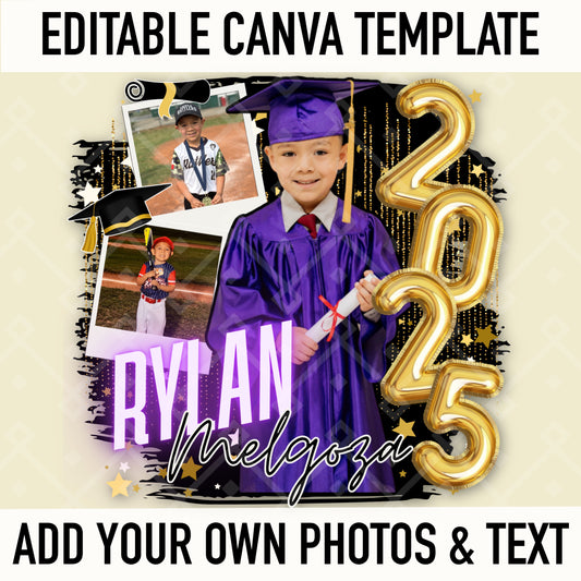 Custom Graduation 2025 - Canva Editable Digital Download Template - Add Your Own Photos and Text