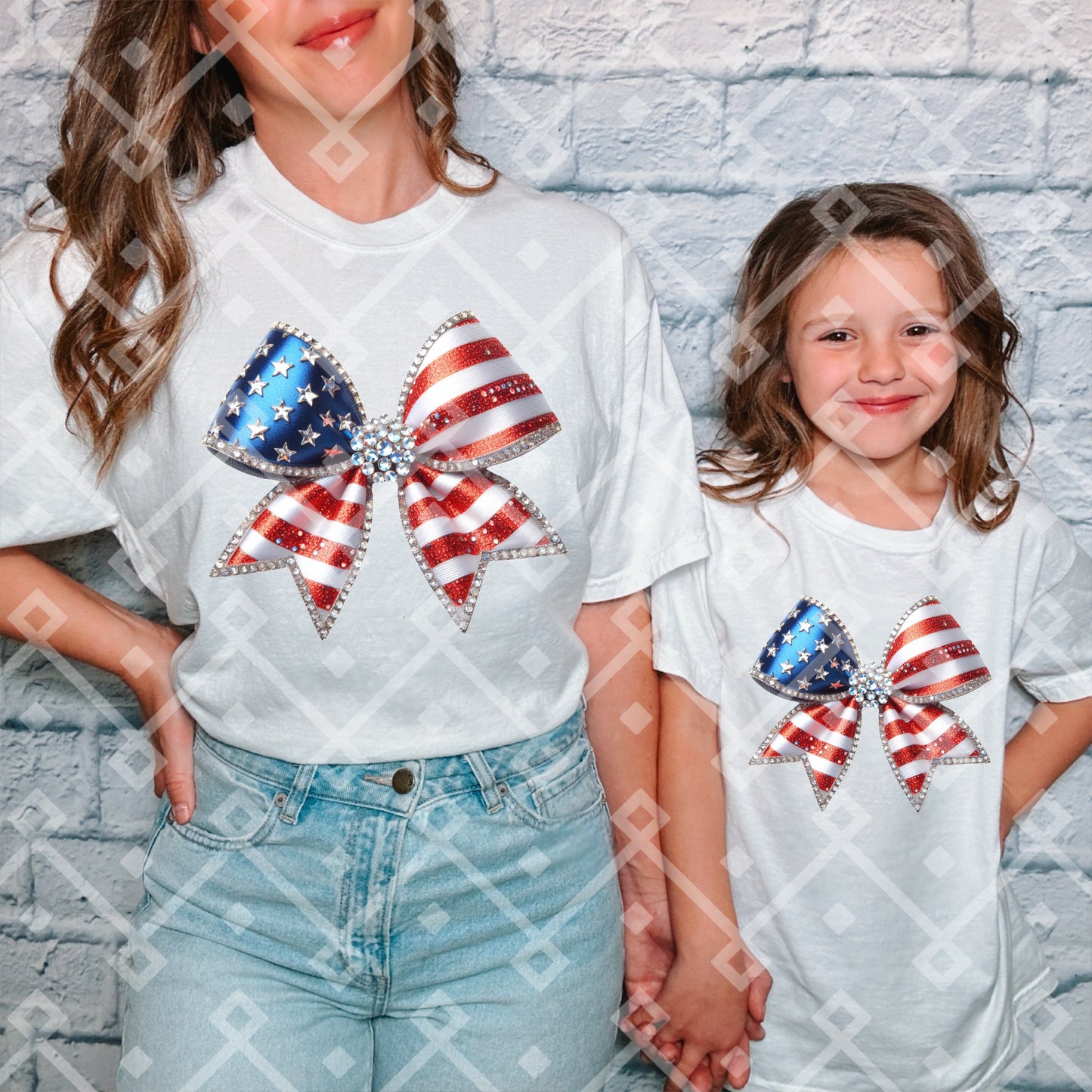 Patriotic Coquette Bow - Faux Rhinestone - Digital Download