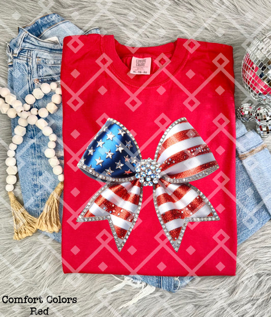 Patriotic Coquette Bow - Faux Rhinestone - Digital Download