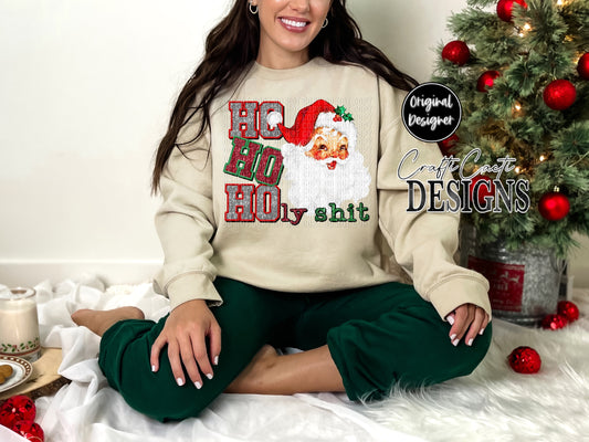 HO HO HOly Sh*t Faux Sequin Santa Digital Download