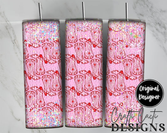 Pink Boujee Cowgirl Boots Tumbler Wrap Digital Download