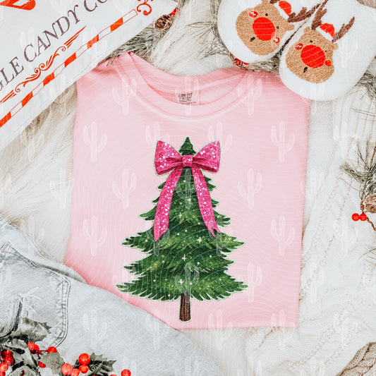 Christmas Tree Faux Embroidery + Sequin Digital Download