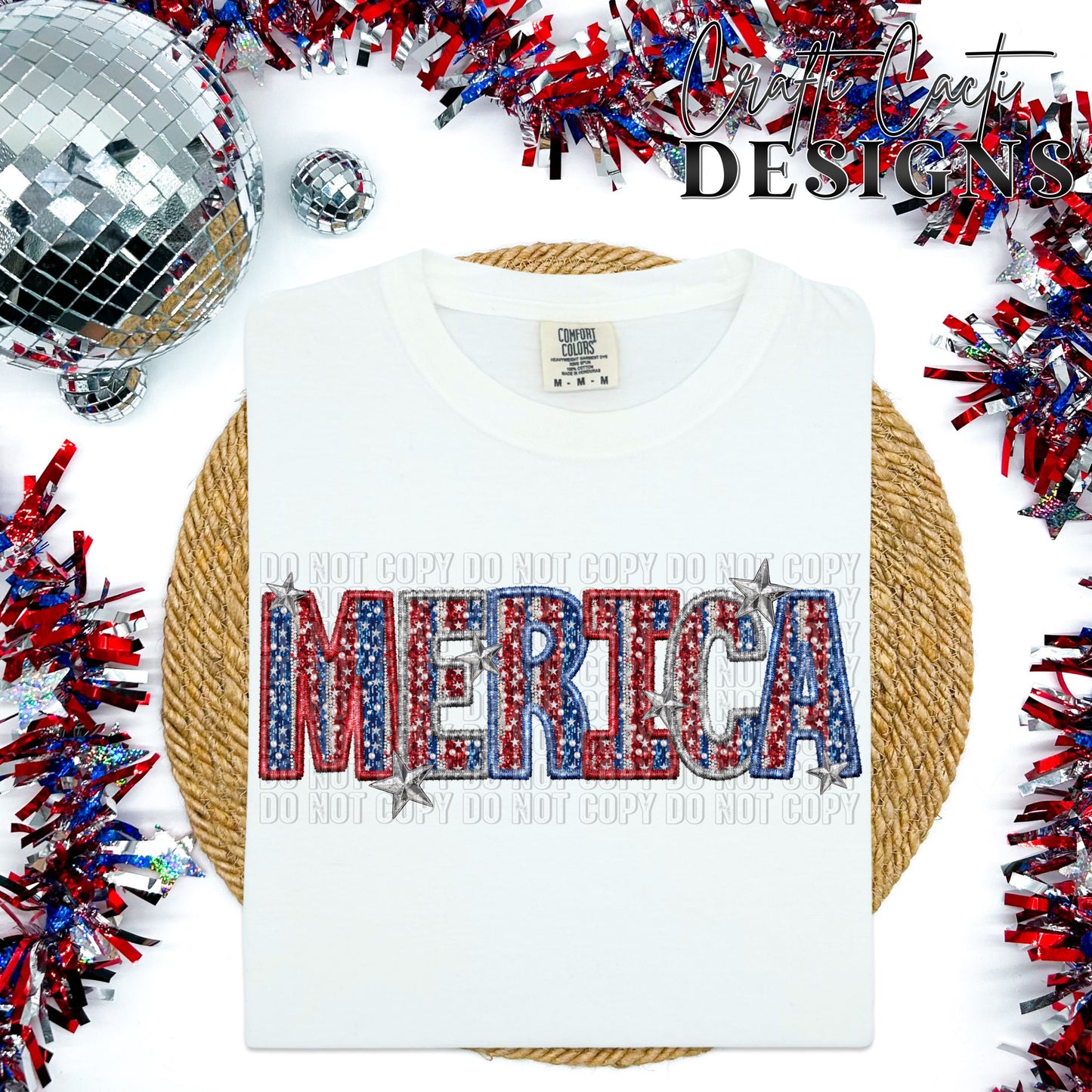 Merica Faux Embroidery Digital Download