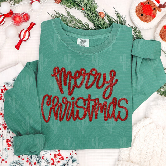 Merry Christmas Faux Tinsel Digital Download