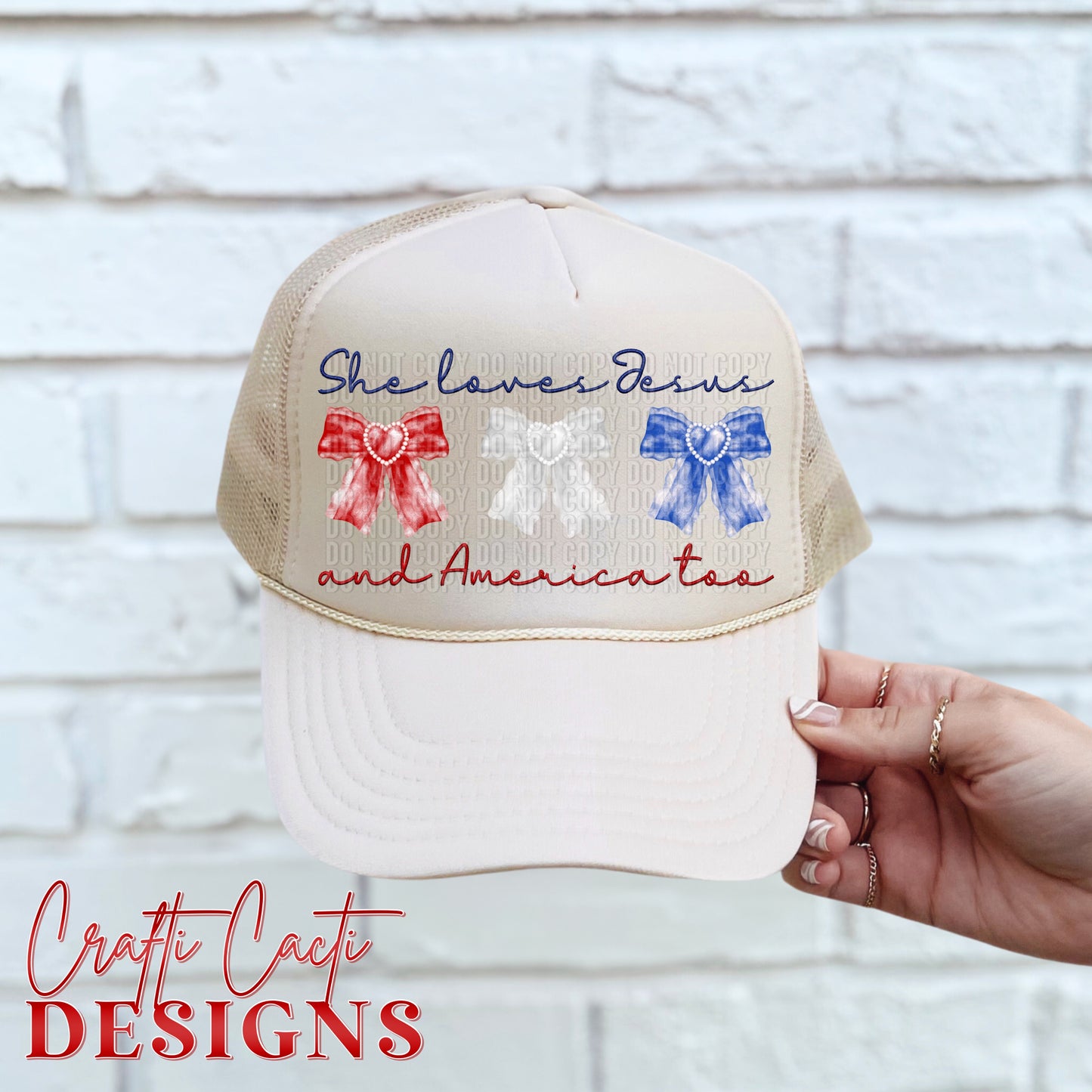 She Loves Jesus and America with Bows Only Digital Download