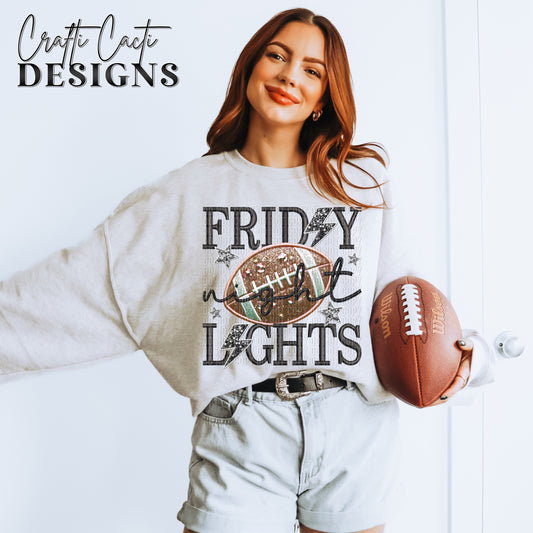 Friday Night Lights Brown Faux Embroidery Digital Download