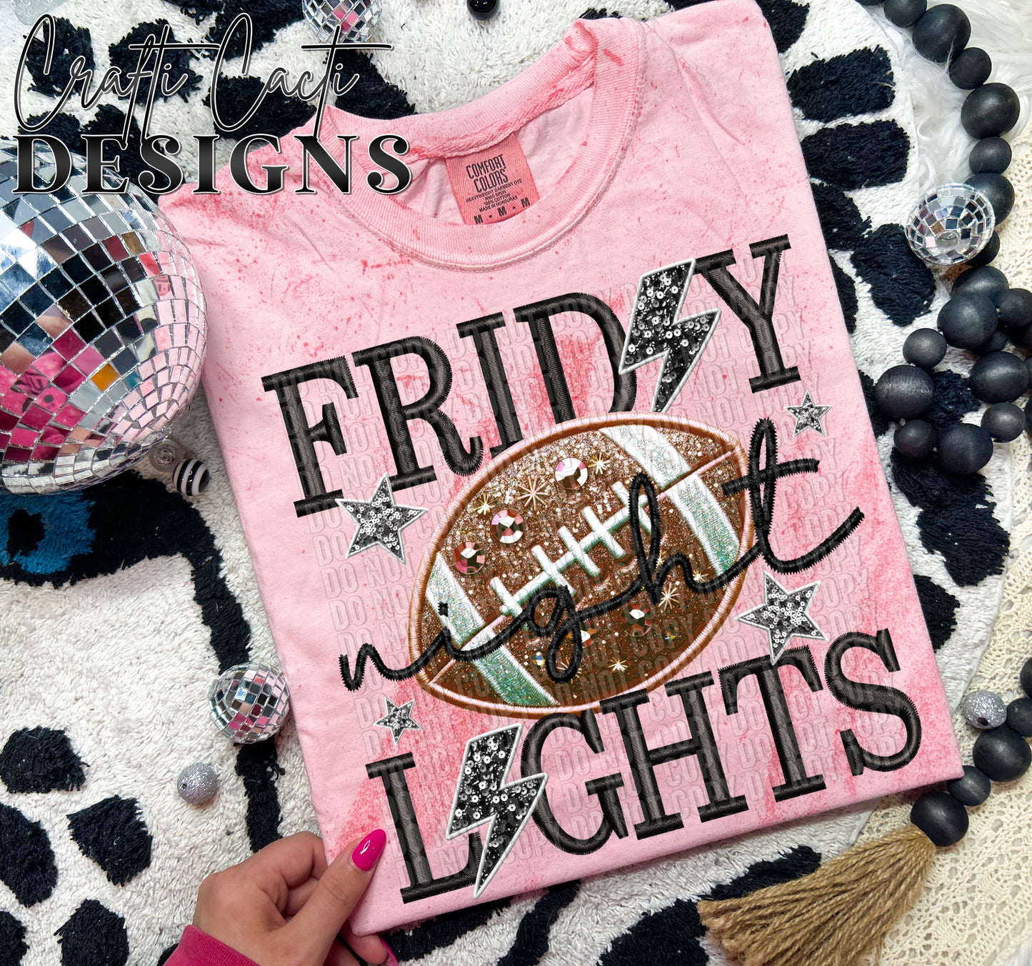 Friday Night Lights Brown Faux Embroidery Digital Download