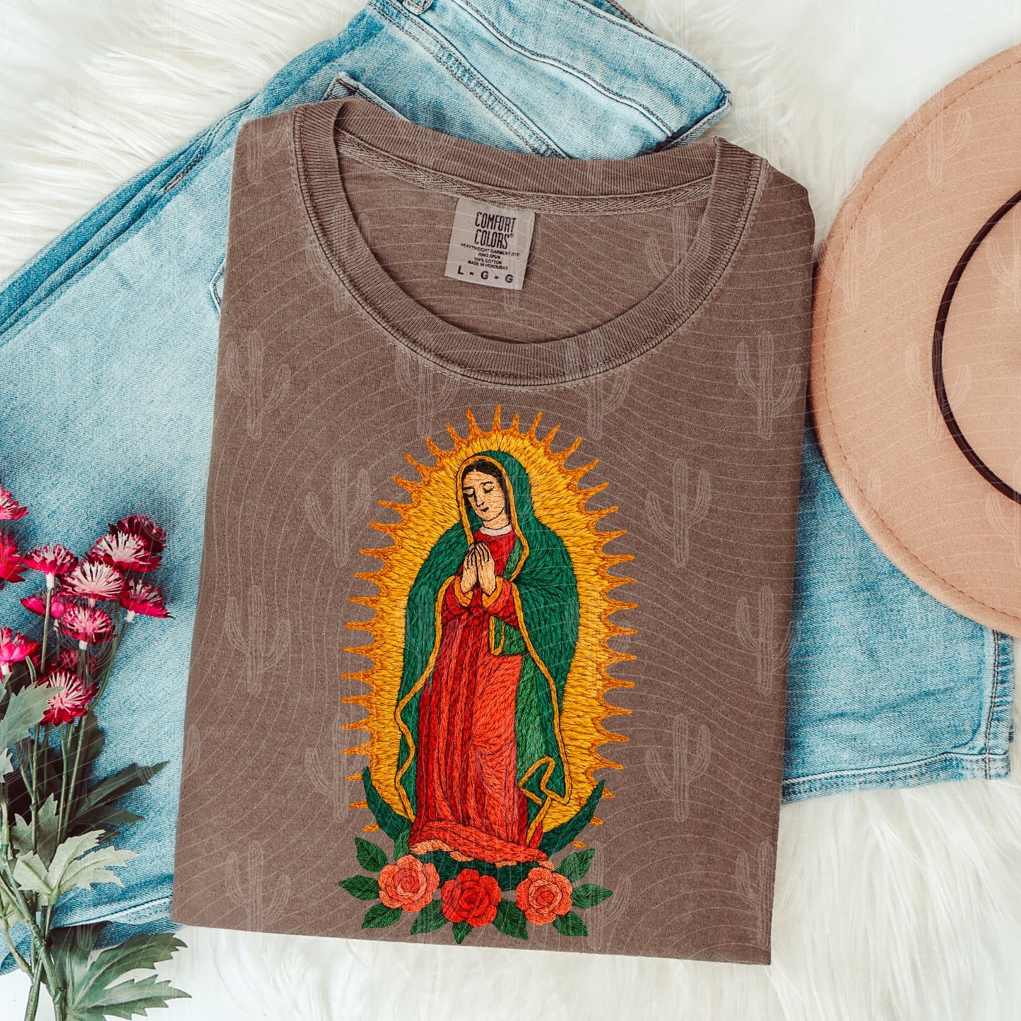 Virgencita - Faux Yarn Embroidery (3 Designs Included) Digital Download