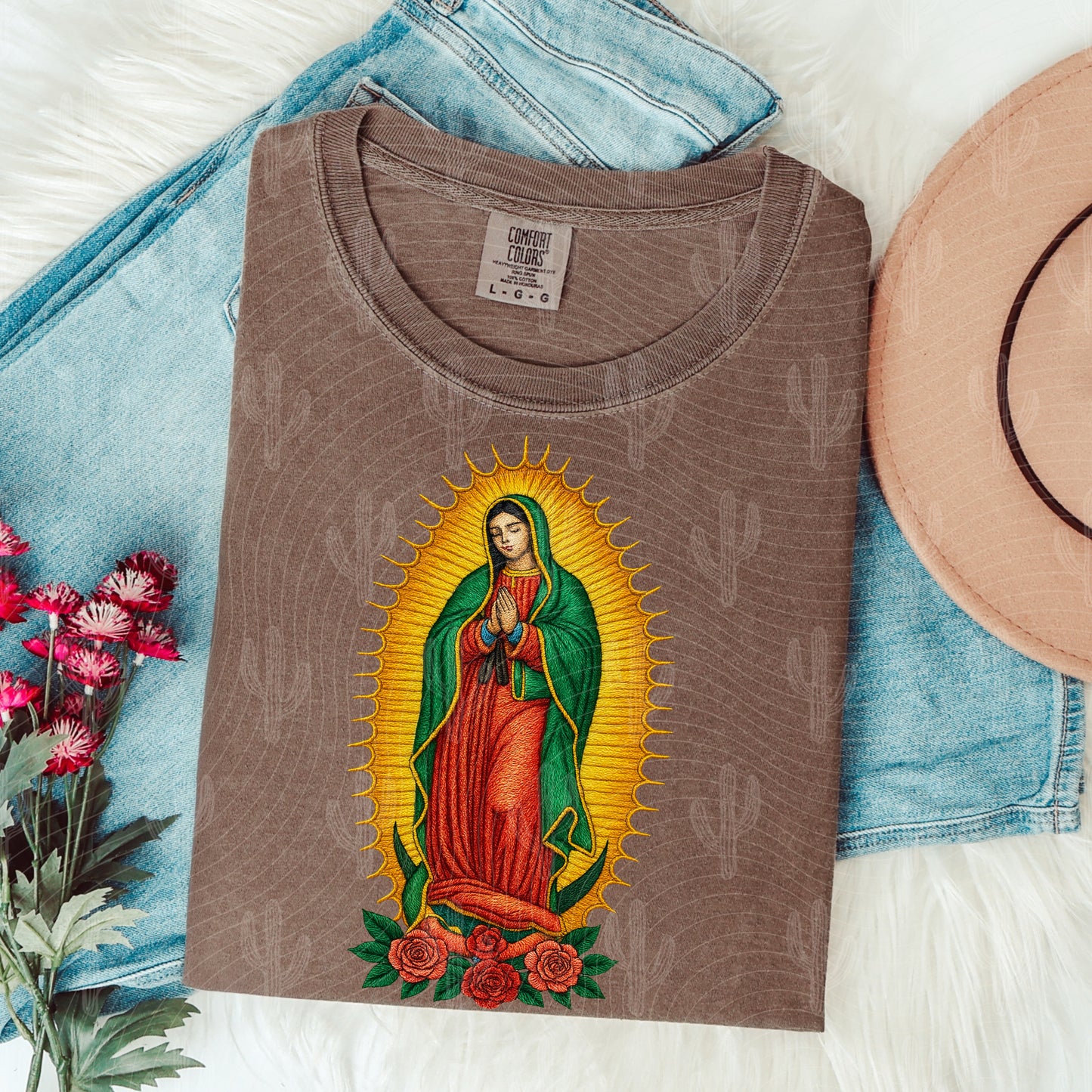 Virgencita - Faux Yarn Embroidery (3 Designs Included) Digital Download