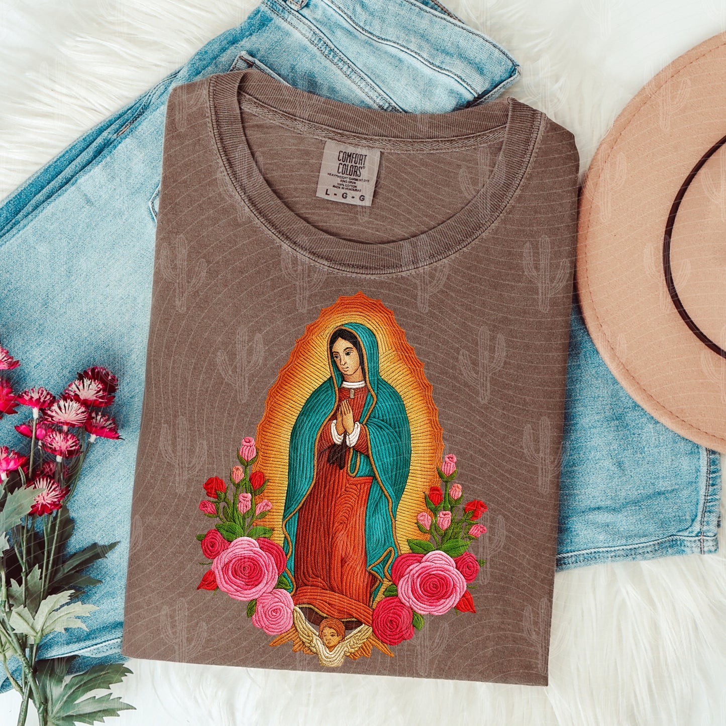 Virgencita - Faux Yarn Embroidery (3 Designs Included) Digital Download