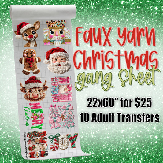 Faux Yarn Christmas Pre-Made Gang Sheet (Vol. 2)