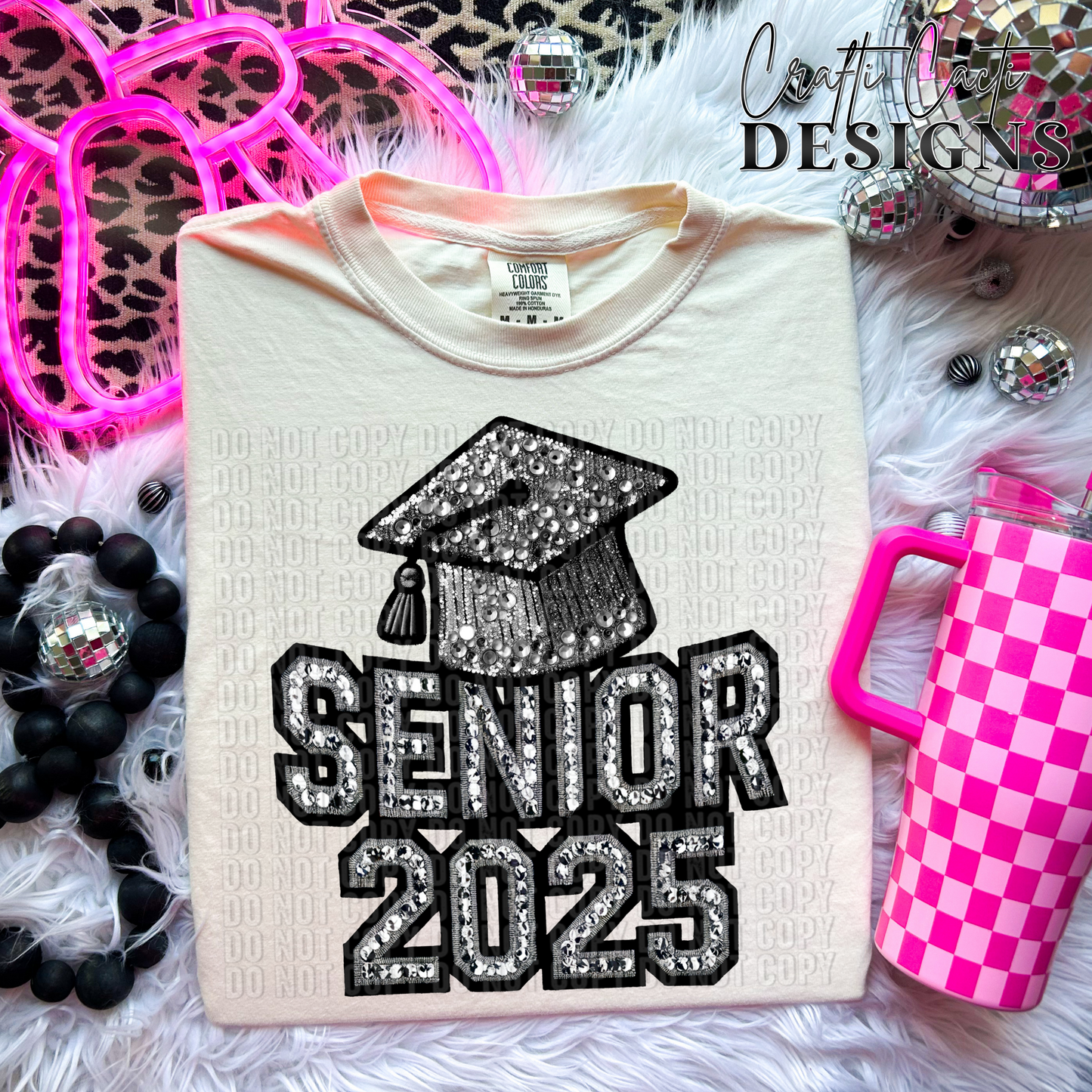 Senior Black Hat 2025 Faux Embroidery Digital Download