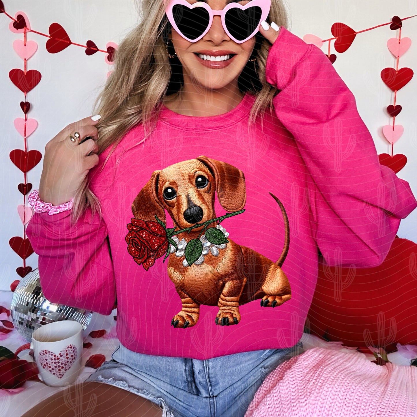 Valentines Day Dog Breeds - Faux Embroidery Digital Download