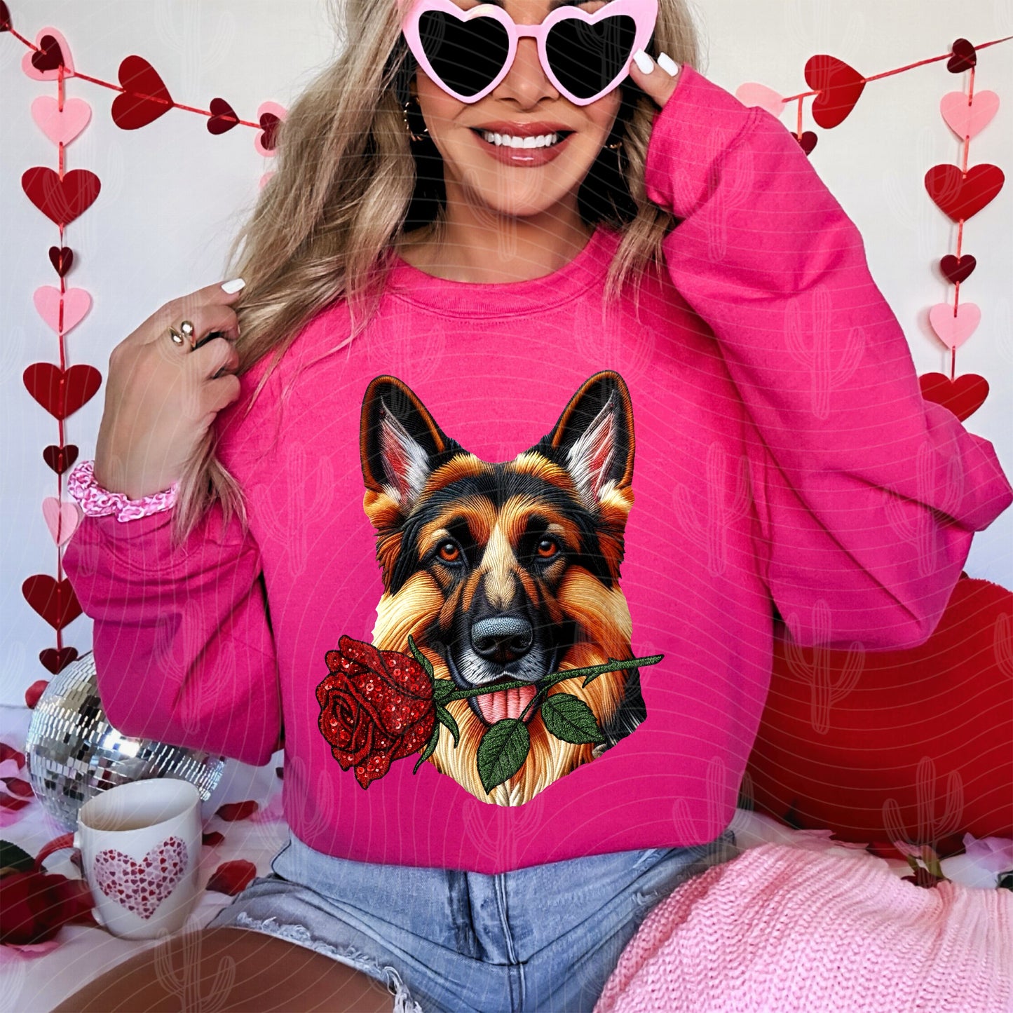 Valentines Day Dog Breeds - Faux Embroidery Digital Download