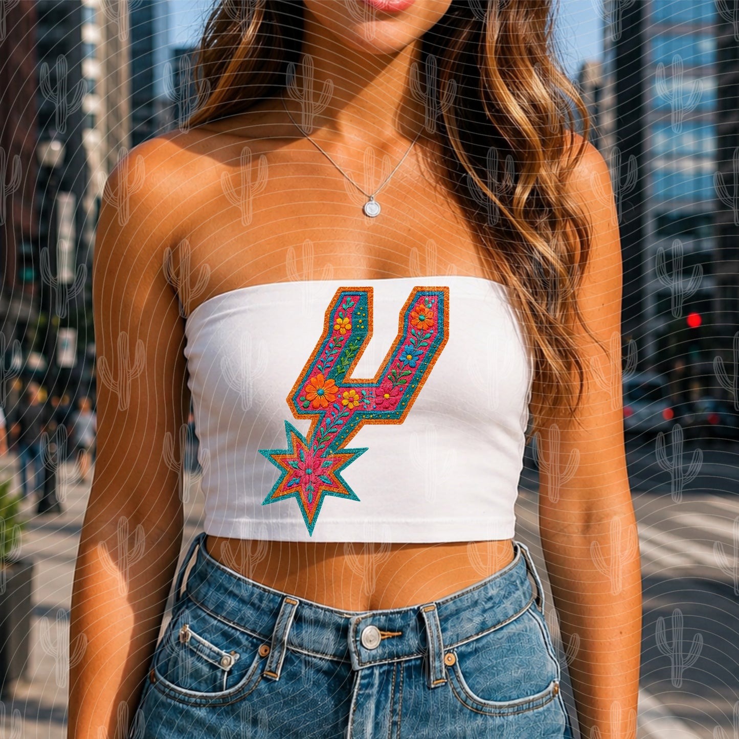 SA Spurs Faux Floral Embroidery - Facebook Exclusive Digital Download