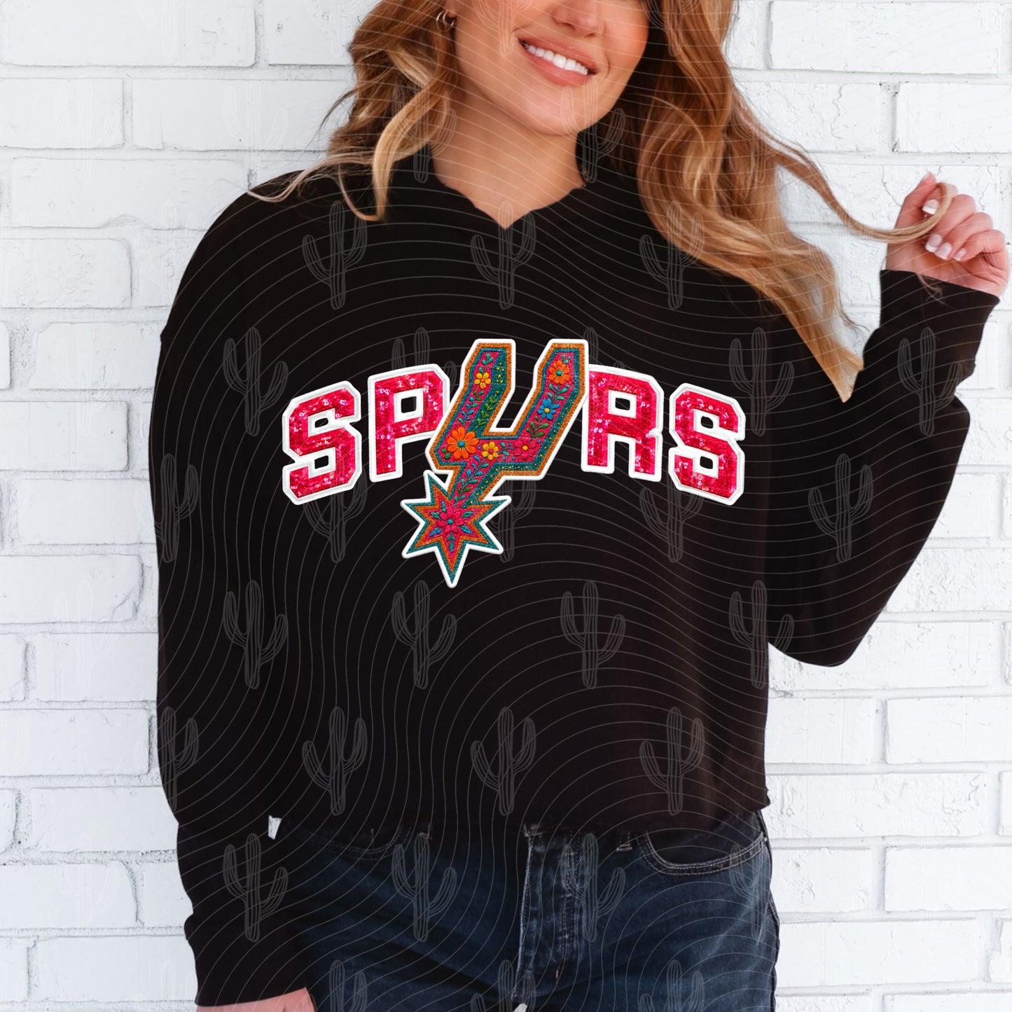 SA Spurs Faux Floral Embroidery - Facebook Exclusive Digital Download