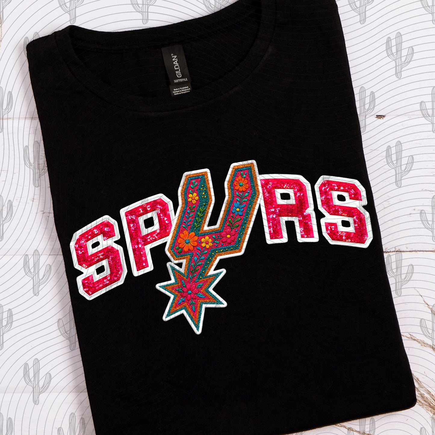 SA Spurs Faux Floral Embroidery - Facebook Exclusive Digital Download