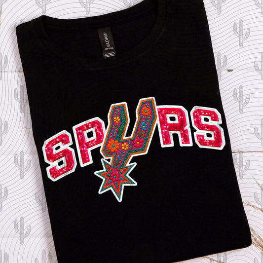 SA Spurs Faux Floral Embroidery - Facebook Exclusive Digital Download