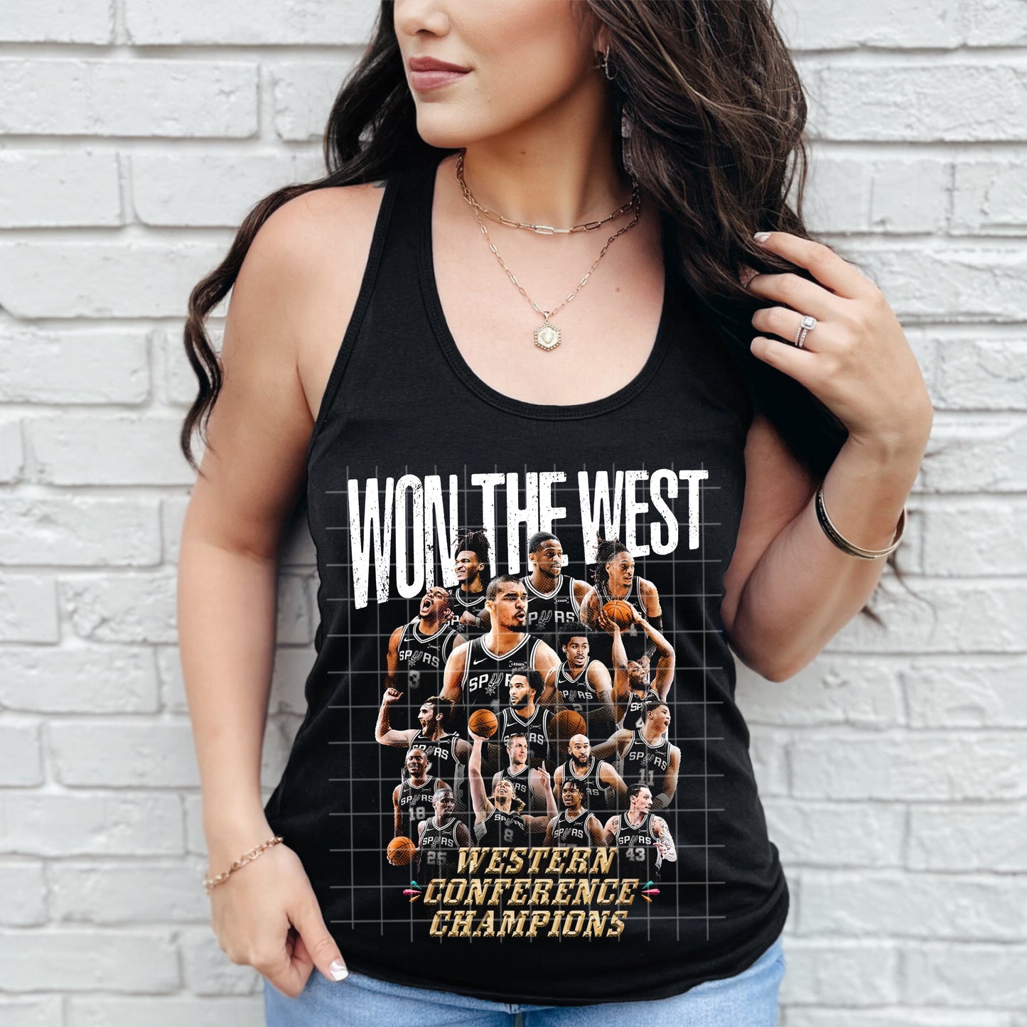 Won The West Spurs Colored Halftone - Facebook Exclusive Digital Download