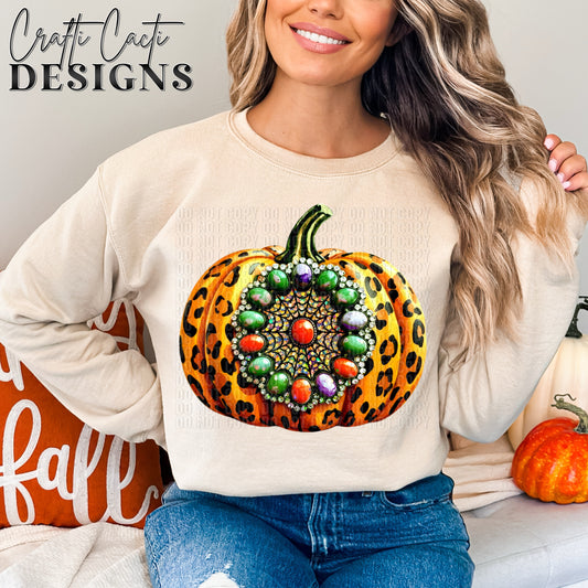 Leopard Halloween Concho Pumpkin Digital Download