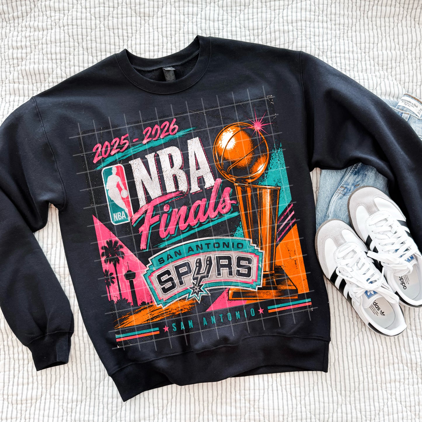 NBA Finals Spurs Retro Colored Halftone and Solid Distress - Facebook Exclusive Digital Download
