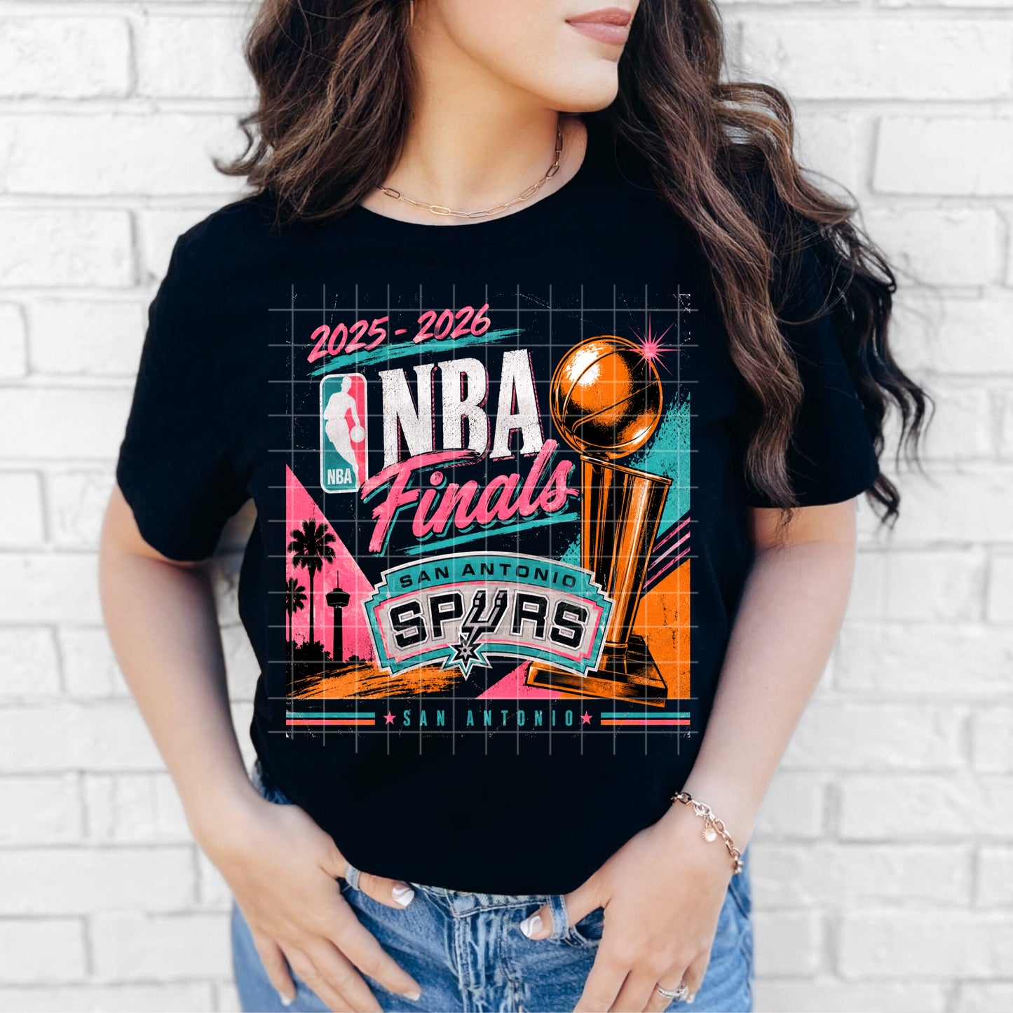 NBA Finals Spurs Retro Colored Halftone and Solid Distress - Facebook Exclusive Digital Download
