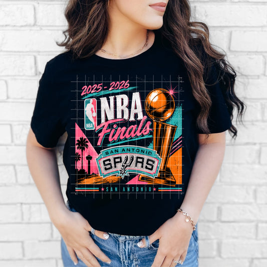 NBA Finals Spurs Retro Colored Halftone and Solid Distress - Facebook Exclusive Digital Download