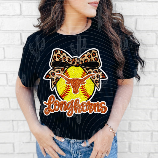 TX Longhorns Softball Faux Sequin - Facebook Exclusive Digital Download